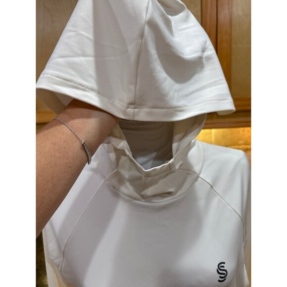 Saye L/S Coverup with Hood Size M Cream Tan NEW - Picture 6 of 7